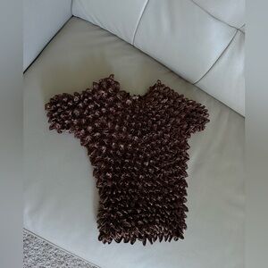 VINTAGE Textured Popcorn Brown Top One-Size